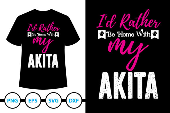 Akita Dog T-Shirt Design 4: Graphics & Print Templates