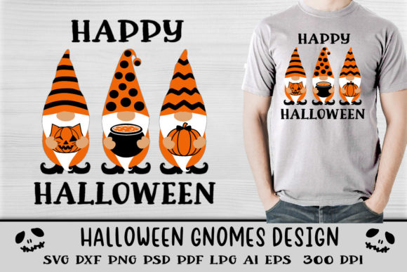 Halloween Gnomes Design SVG: Graphics & Illustrations
