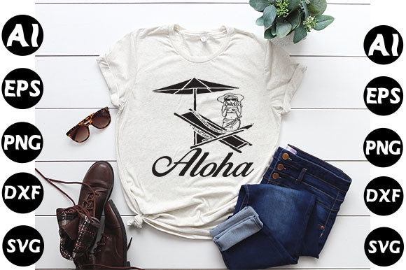 Summer Quote Design,Aloha: Graphics for T-Shirt Designs & Content
