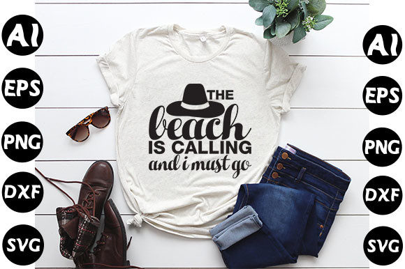 Summer Quote Design: Beach Callin Graphics & T-Shirt Designs