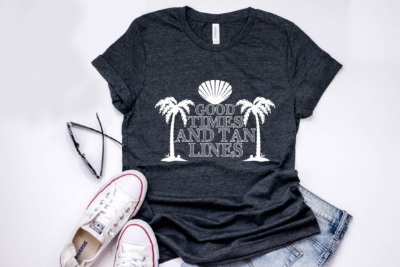 Summer Quote Design: Good Times and Tan — T-Shirt Designs & Graphics